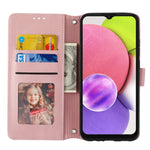 Custodia in pelle per telefono a conchiglia orizzontale con fibbia magnetica a righe in rilievo, For Samsung Galaxy A03 International Version, For Xiaomi Redmi Note 11, For Samsung Galaxy A03 EU Version, For Xiaomi Redmi Note 11 Pro