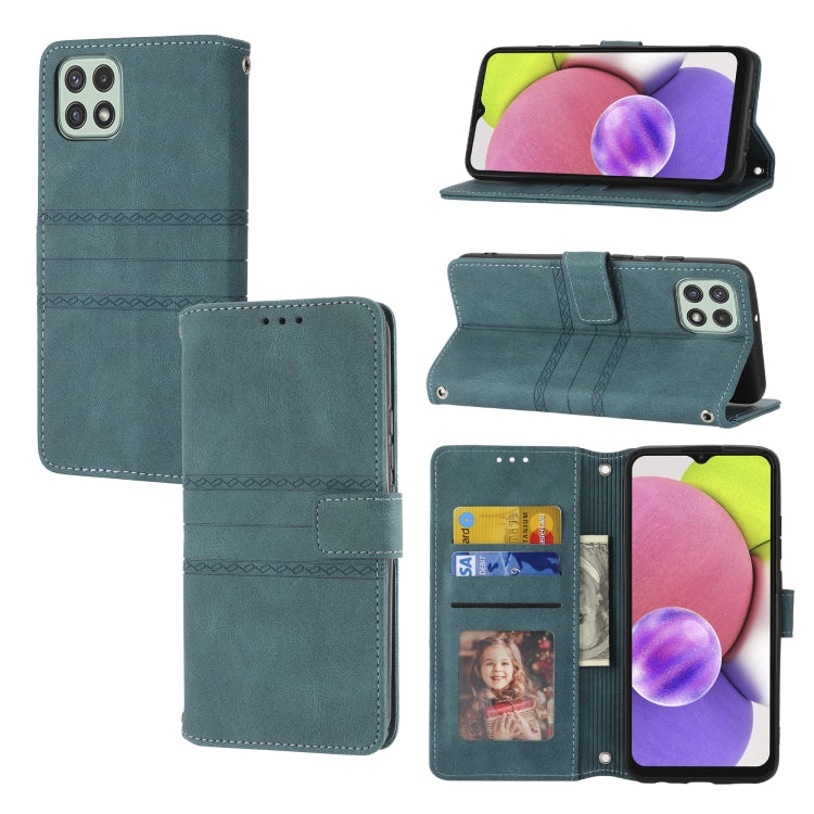 Custodia in pelle per telefono a conchiglia orizzontale con fibbia magnetica a righe in rilievo, For Samsung Galaxy A03 International Version, For Xiaomi Redmi Note 11, For Samsung Galaxy A03 EU Version, For Xiaomi Redmi Note 11 Pro