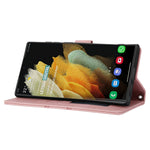 Custodia in pelle per telefono a conchiglia orizzontale con fibbia magnetica a righe in rilievo, For Samaung Galaxy S22 Ultra 5G
