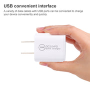 Caricabatterie rapido 20WACB 20W QC3.0 + PD, AU Plug, EU Plug, UK Plug, US Plug