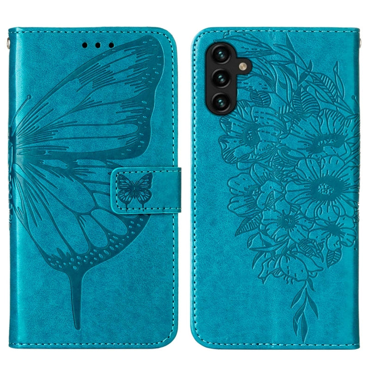 Custodia per telefono in pelle con farfalla goffrata con supporto e slot per schede, portafoglio e cordino, For Samsung Galaxy A13 5G, For Samsung Galaxy F52 5G, For Samsung Galaxy S22 5G
