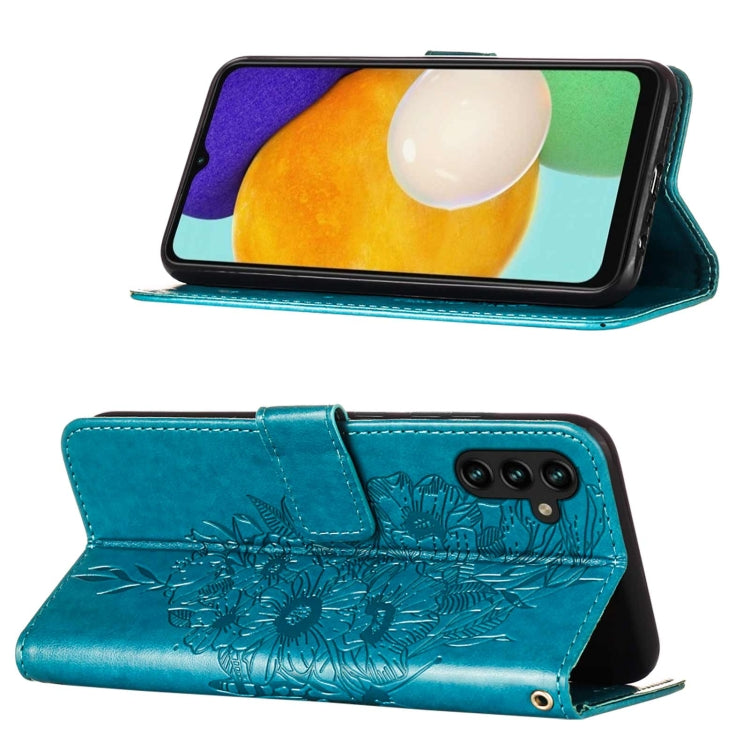 Custodia per telefono in pelle con farfalla goffrata con supporto e slot per schede, portafoglio e cordino, For Samsung Galaxy A13 5G, For Samsung Galaxy F52 5G, For Samsung Galaxy S22 5G