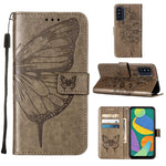 Custodia per telefono in pelle con farfalla goffrata con supporto e slot per schede, portafoglio e cordino, For Samsung Galaxy A13 5G, For Samsung Galaxy F52 5G, For Samsung Galaxy S22 5G