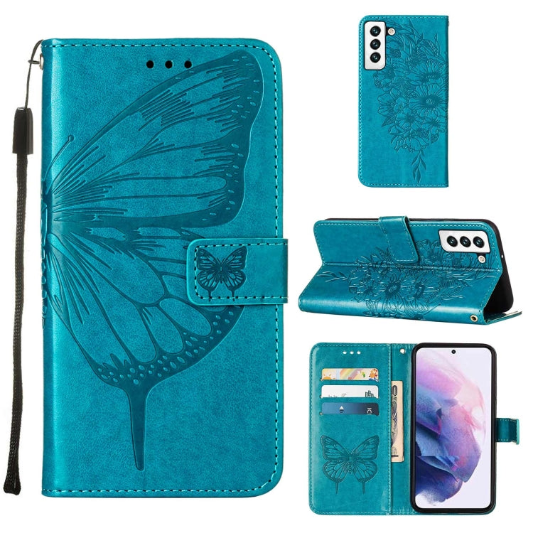 Custodia per telefono in pelle con farfalla goffrata con supporto e slot per schede, portafoglio e cordino, For Samsung Galaxy A13 5G, For Samsung Galaxy F52 5G, For Samsung Galaxy S22 5G
