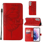 Custodia per telefono in pelle con farfalla goffrata con supporto e slot per schede, portafoglio e cordino, For Samsung Galaxy A13 5G, For Samsung Galaxy F52 5G, For Samsung Galaxy S22 5G