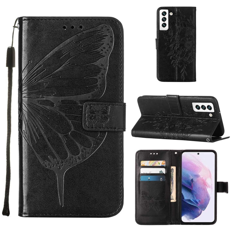 Custodia per telefono in pelle con farfalla goffrata con supporto e slot per schede, portafoglio e cordino, For Samsung Galaxy A13 5G, For Samsung Galaxy F52 5G, For Samsung Galaxy S22 5G