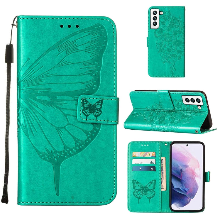 Custodia per telefono in pelle con farfalla goffrata con supporto e slot per schede, portafoglio e cordino, For Samsung Galaxy A13 5G, For Samsung Galaxy F52 5G, For Samsung Galaxy S22 5G