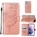 Custodia per telefono in pelle con farfalla goffrata con supporto e slot per schede, portafoglio e cordino, For Samsung Galaxy A13 5G, For Samsung Galaxy F52 5G, For Samsung Galaxy S22 5G