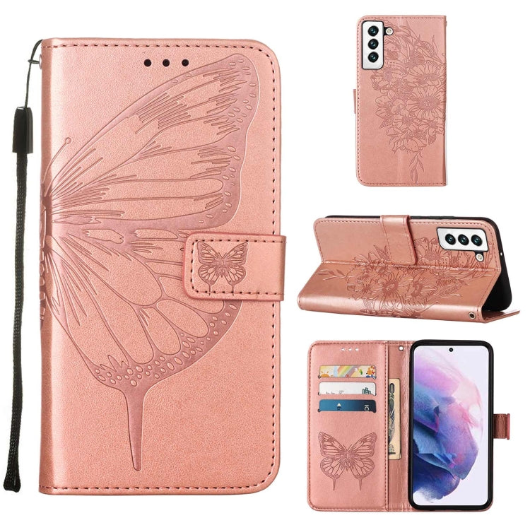 Custodia per telefono in pelle con farfalla goffrata con supporto e slot per schede, portafoglio e cordino, For Samsung Galaxy A13 5G, For Samsung Galaxy F52 5G, For Samsung Galaxy S22 5G