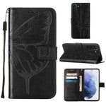 Custodia per telefono in pelle con farfalla goffrata con supporto e slot per schede, portafoglio e cordino, For Samsung Galaxy S22+ 5G, For Samsung Galaxy S22 Ultra 5G, For Xiaomi Mi 11T 5G / 11T Pro 5G