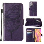 Custodia per telefono in pelle con farfalla goffrata con supporto e slot per schede, portafoglio e cordino, For Samsung Galaxy S22+ 5G, For Samsung Galaxy S22 Ultra 5G, For Xiaomi Mi 11T 5G / 11T Pro 5G