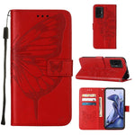 Custodia per telefono in pelle con farfalla goffrata con supporto e slot per schede, portafoglio e cordino, For Samsung Galaxy S22+ 5G, For Samsung Galaxy S22 Ultra 5G, For Xiaomi Mi 11T 5G / 11T Pro 5G