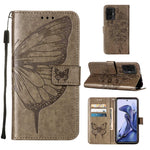 Custodia per telefono in pelle con farfalla goffrata con supporto e slot per schede, portafoglio e cordino, For Samsung Galaxy S22+ 5G, For Samsung Galaxy S22 Ultra 5G, For Xiaomi Mi 11T 5G / 11T Pro 5G