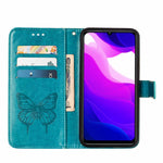Custodia per telefono in pelle con farfalla goffrata con supporto e slot per schede, portafoglio e cordino, For Xiaomi Mi 10 5G / 10 Pro 5G