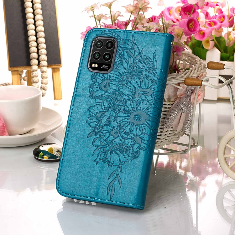 Custodia per telefono in pelle con farfalla goffrata con supporto e slot per schede, portafoglio e cordino, For Xiaomi Mi 10 5G / 10 Pro 5G