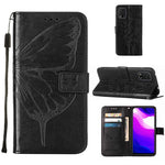 Custodia per telefono in pelle con farfalla goffrata con supporto e slot per schede, portafoglio e cordino, For Xiaomi Mi 10 5G / 10 Pro 5G
