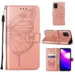 Custodia per telefono in pelle con farfalla goffrata con supporto e slot per schede, portafoglio e cordino, For Xiaomi Mi 10 5G / 10 Pro 5G