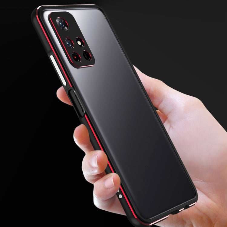 Protezione per obiettivo serie Aurora + custodia per telefono con struttura in metallo, For Xiaomi Redmi Note 11