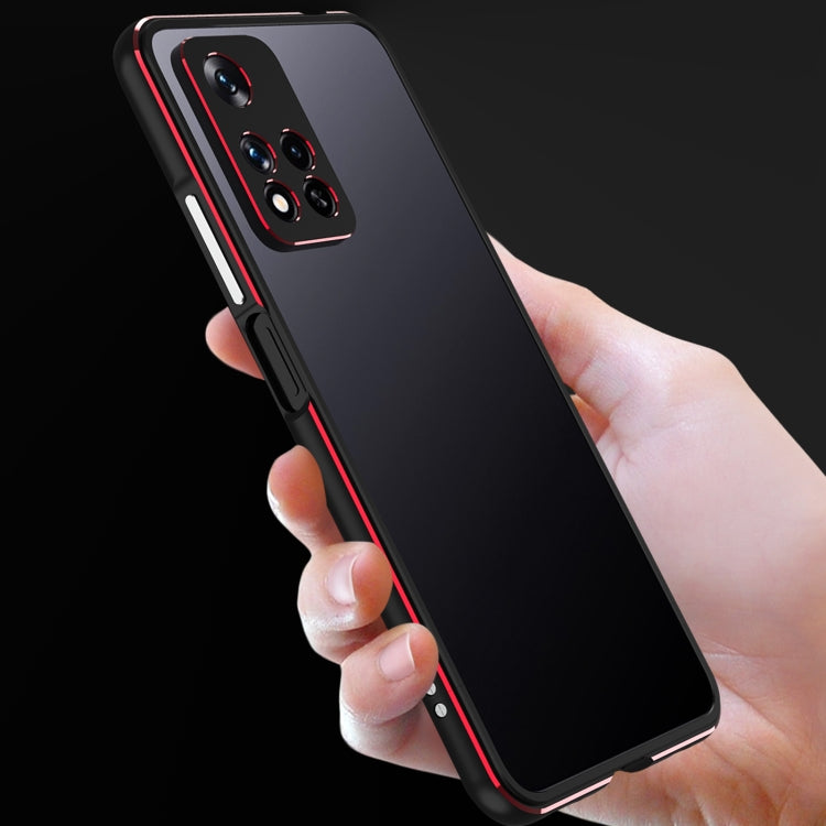 Protezione per obiettivo serie Aurora + custodia per telefono con struttura in metallo, For Xiaomi Redmi Note 11 Pro/11 Pro+