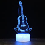 Crack Base Serie di strumenti musicali Luce notturna decorativa a LED colorata 3D creativa, versione con telecomando, YQ01, YQ02, YQ03