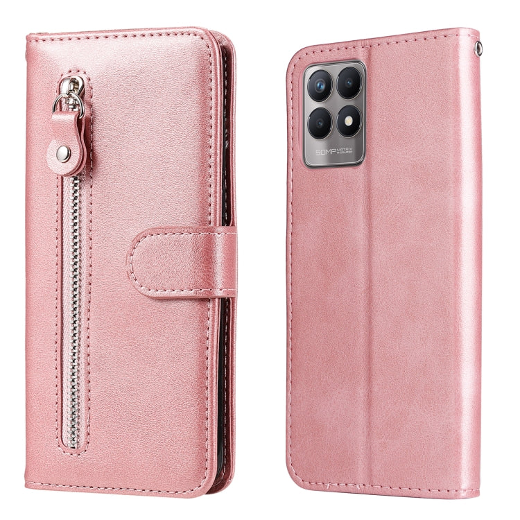 Custodia per telefono in pelle flip orizzontale con cerniera texture vitello, For OPPO Realme 8i, For OPPO Realme GT Neo2, For OPPO Reno6 4G, For Huawei nova 8i / Honor 50 Lite