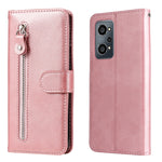 Custodia per telefono in pelle flip orizzontale con cerniera texture vitello, For OPPO Realme 8i, For OPPO Realme GT Neo2, For OPPO Reno6 4G, For Huawei nova 8i / Honor 50 Lite