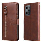 Custodia per telefono in pelle flip orizzontale con cerniera texture vitello, For OPPO Realme 8i, For OPPO Realme GT Neo2, For OPPO Reno6 4G, For Huawei nova 8i / Honor 50 Lite