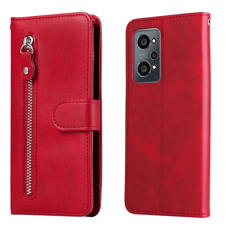 Custodia per telefono in pelle flip orizzontale con cerniera texture vitello, For OPPO Realme 8i, For OPPO Realme GT Neo2, For OPPO Reno6 4G, For Huawei nova 8i / Honor 50 Lite