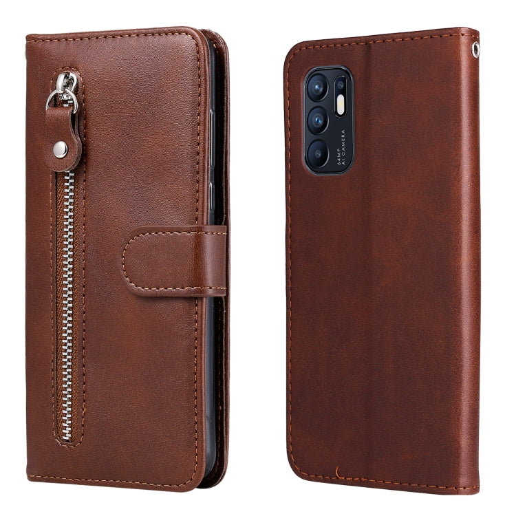 Custodia per telefono in pelle flip orizzontale con cerniera texture vitello, For OPPO Realme 8i, For OPPO Realme GT Neo2, For OPPO Reno6 4G, For Huawei nova 8i / Honor 50 Lite