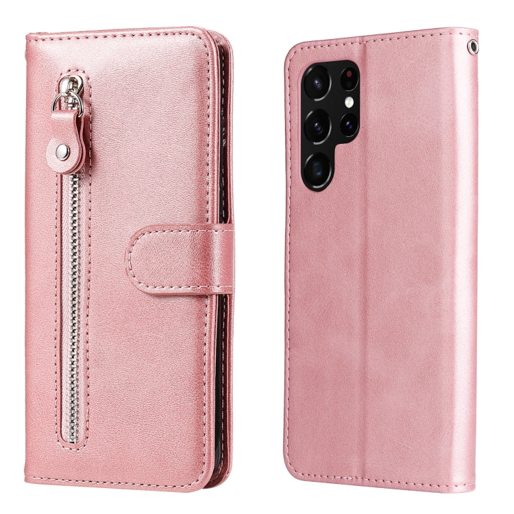 Custodia per telefono in pelle flip orizzontale con cerniera texture vitello, For Samsung Galaxy S22 Ultra 5G, For Samsung Galaxy S22 5G, For Samsung Galaxy S22+ 5G