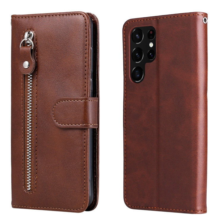 Custodia per telefono in pelle flip orizzontale con cerniera texture vitello, For Samsung Galaxy S22 Ultra 5G, For Samsung Galaxy S22 5G, For Samsung Galaxy S22+ 5G
