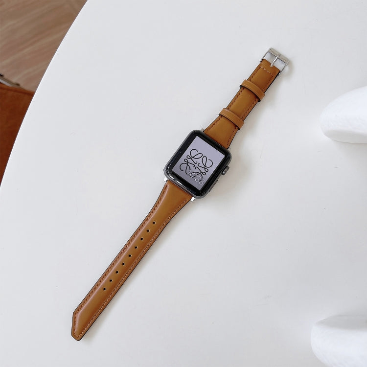 Cinturino di ricambio in pelle bovina a forma di coda di coltello per Apple Watch Series, 7 45mm / 6&SE&5&4 44mm / 3&2&1 42mm, 7 41mm / 6&SE&5&4 40mm / 3&2&1 38mm