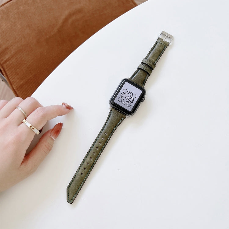 Cinturino di ricambio in pelle bovina a forma di coda di coltello per Apple Watch Series, 7 45mm / 6&SE&5&4 44mm / 3&2&1 42mm, 7 41mm / 6&SE&5&4 40mm / 3&2&1 38mm
