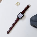 Cinturino di ricambio in pelle bovina a forma di coda di coltello per Apple Watch Series, 7 45mm / 6&SE&5&4 44mm / 3&2&1 42mm, 7 41mm / 6&SE&5&4 40mm / 3&2&1 38mm