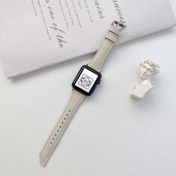 Cinturino di ricambio in pelle bovina a forma di coda di coltello per Apple Watch Series, 7 45mm / 6&SE&5&4 44mm / 3&2&1 42mm, 7 41mm / 6&SE&5&4 40mm / 3&2&1 38mm