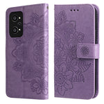 Custodia per telefono in pelle con flip in rilievo con fiori a 7 petali con supporto e slot per schede, For Huawei nova 8i / Honor 50 Lite, For Huawei nova 9 / Honor 50, For Nokia G50, For OPPO Realme GT Neo2