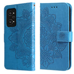 Custodia per telefono in pelle con flip in rilievo con fiori a 7 petali con supporto e slot per schede, For Huawei nova 8i / Honor 50 Lite, For Huawei nova 9 / Honor 50, For Nokia G50, For OPPO Realme GT Neo2