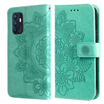 Custodia per telefono in pelle con flip in rilievo con fiori a 7 petali con supporto e slot per schede, For OPPO Reno6 4G, For Samsung Galaxy M52 5G, For Samsung Galaxy S22 5G, For Samsung Galaxy S22+ 5G