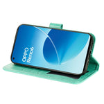 Custodia per telefono in pelle con flip in rilievo con fiori a 7 petali con supporto e slot per schede, For OPPO Reno6 4G, For Samsung Galaxy M52 5G, For Samsung Galaxy S22 5G, For Samsung Galaxy S22+ 5G