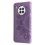 Custodia per telefono in pelle con flip in rilievo con fiori a 7 petali con supporto e slot per schede, For Huawei nova 8i / Honor 50 Lite, For Huawei nova 9 / Honor 50, For Nokia G50, For OPPO Realme GT Neo2