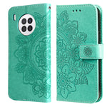 Custodia per telefono in pelle con flip in rilievo con fiori a 7 petali con supporto e slot per schede, For Huawei nova 8i / Honor 50 Lite, For Huawei nova 9 / Honor 50, For Nokia G50, For OPPO Realme GT Neo2