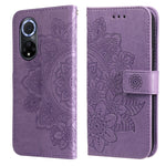 Custodia per telefono in pelle con flip in rilievo con fiori a 7 petali con supporto e slot per schede, For Huawei nova 8i / Honor 50 Lite, For Huawei nova 9 / Honor 50, For Nokia G50, For OPPO Realme GT Neo2