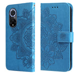 Custodia per telefono in pelle con flip in rilievo con fiori a 7 petali con supporto e slot per schede, For Huawei nova 8i / Honor 50 Lite, For Huawei nova 9 / Honor 50, For Nokia G50, For OPPO Realme GT Neo2