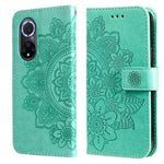 Custodia per telefono in pelle con flip in rilievo con fiori a 7 petali con supporto e slot per schede, For Huawei nova 8i / Honor 50 Lite, For Huawei nova 9 / Honor 50, For Nokia G50, For OPPO Realme GT Neo2