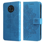 Custodia per telefono in pelle con flip in rilievo con fiori a 7 petali con supporto e slot per schede, For Huawei nova 8i / Honor 50 Lite, For Huawei nova 9 / Honor 50, For Nokia G50, For OPPO Realme GT Neo2