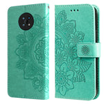 Custodia per telefono in pelle con flip in rilievo con fiori a 7 petali con supporto e slot per schede, For Huawei nova 8i / Honor 50 Lite, For Huawei nova 9 / Honor 50, For Nokia G50, For OPPO Realme GT Neo2