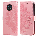 Custodia per telefono in pelle con flip in rilievo con fiori a 7 petali con supporto e slot per schede, For Huawei nova 8i / Honor 50 Lite, For Huawei nova 9 / Honor 50, For Nokia G50, For OPPO Realme GT Neo2