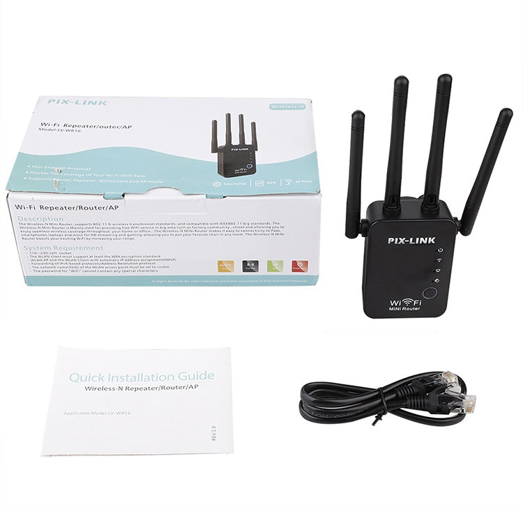 Ripetitore router wireless Smart WiFi con 4 antenne WiFi, EU Plug Black, EU Plug White, UK Plug Black, UK Plug White, US Plug Black, US Plug White