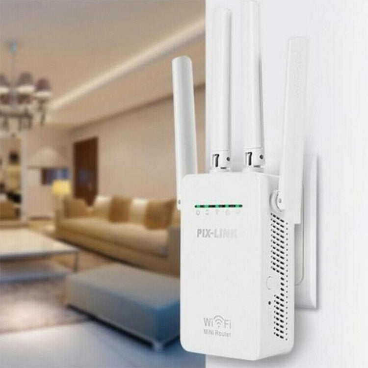 Ripetitore router wireless Smart WiFi con 4 antenne WiFi, EU Plug Black, EU Plug White, UK Plug Black, UK Plug White, US Plug Black, US Plug White