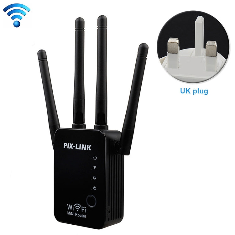 Ripetitore router wireless Smart WiFi con 4 antenne WiFi, EU Plug Black, EU Plug White, UK Plug Black, UK Plug White, US Plug Black, US Plug White